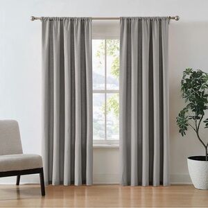 NIP Gray Brooklyn Loom 84" Window Panel Pair 50 x 84” Rod Pocket